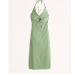 Abercrombie and Fitch green keyhole halter neck midi dress